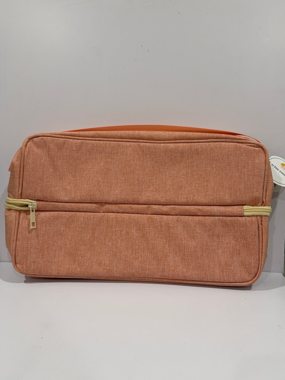 Peach Insulated Wine Cooler Tote Bottle & Glass Carrying Case